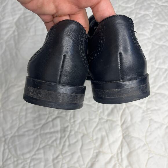 Cole Haan Mens Oxford Shoes 9.5 Skylar II Black Leather Wingtip Leather D41595 - Picture 9 of 11